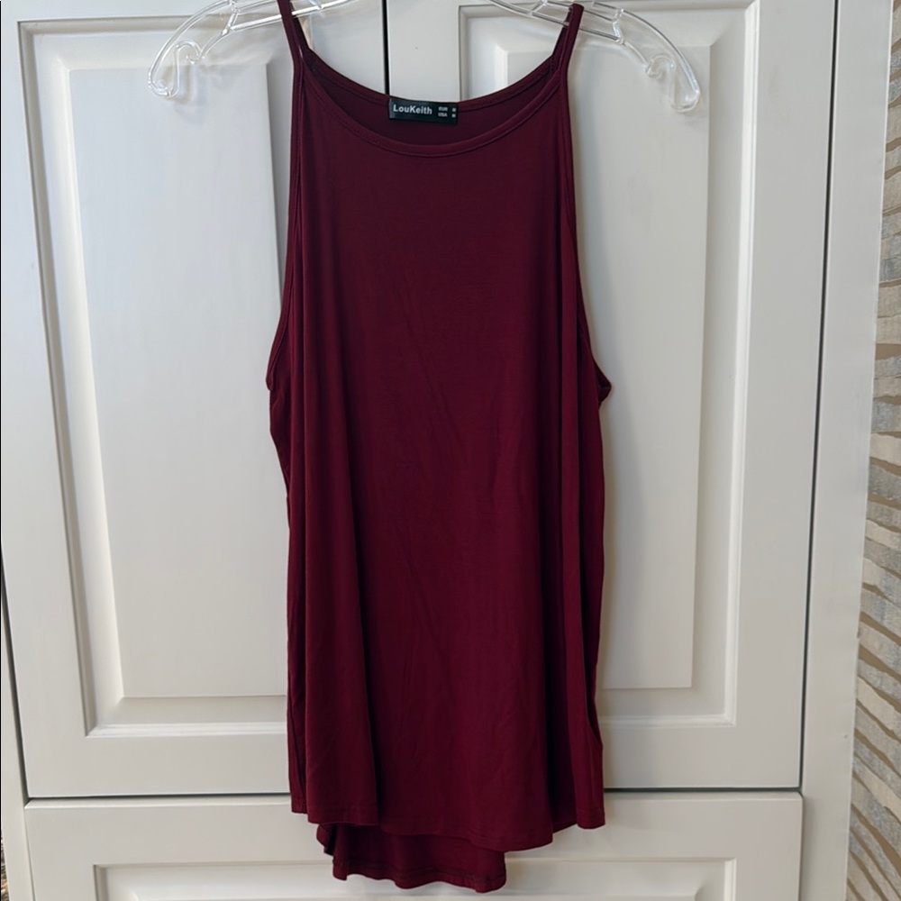 LouKeith Women's Burgundy Tank Top